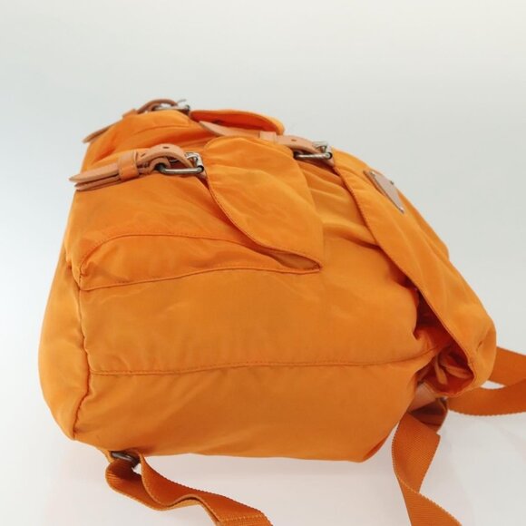 PRADA Backpack Nylon Orange Silver Auth 140110 - Picture 6 of 16